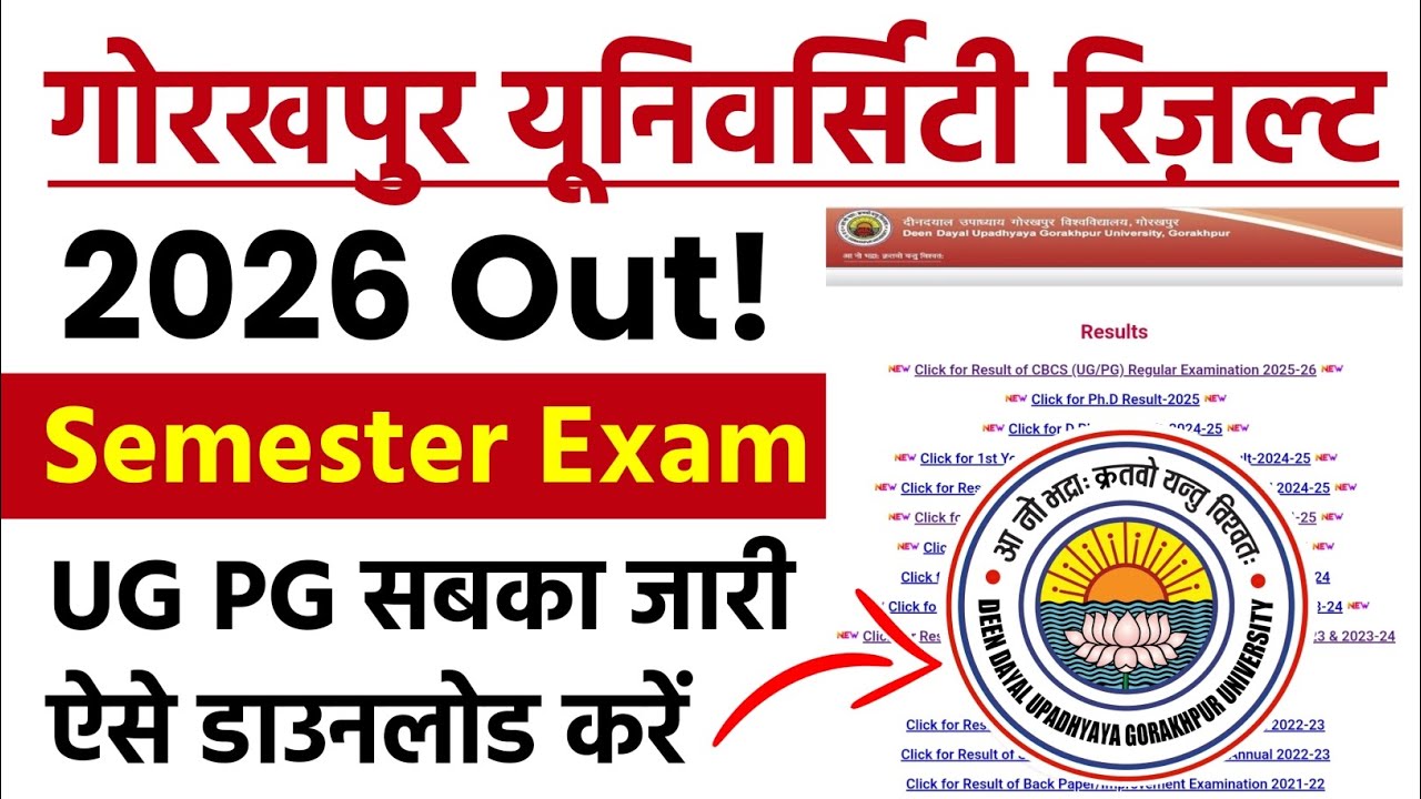 DDU Gorakhpur University Result 2026 Kaise Check Kare 🔴| Gorakhpur University Result Samarth Portal