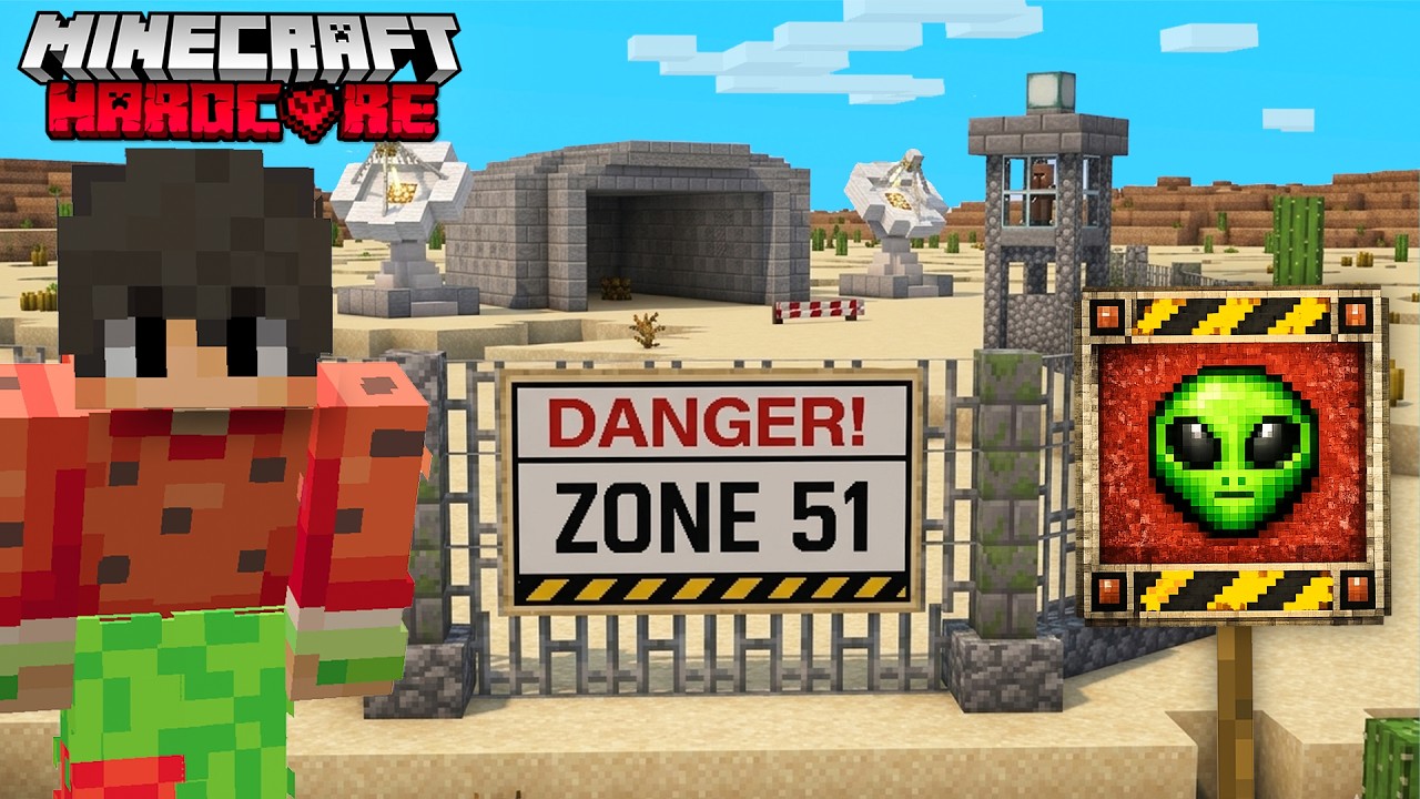 Je me suis INFILTRÉ dans la ZONE 51 sur Minecraft Hardcore..