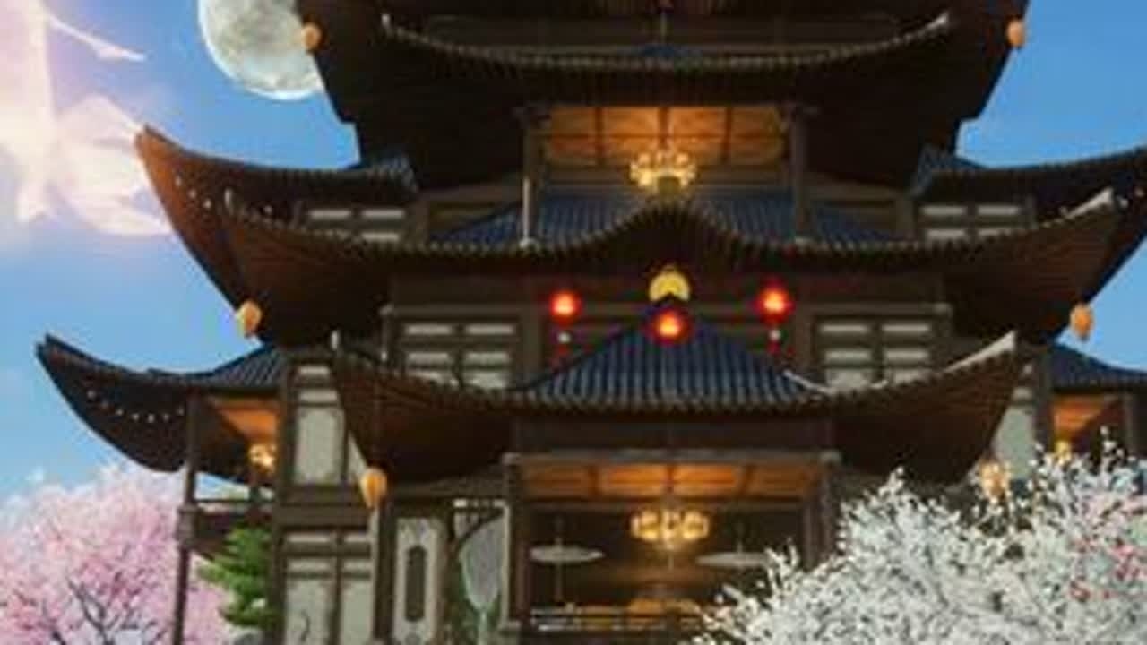 黎明觉醒-「白玉京」山水小居 #黎明觉醒 #黎明觉醒海岛庄园 来自q61区风吹过心跳@小熊萨摩 定制的古风庄园。外观笙屿内饰包子，喜欢的记得点赞！