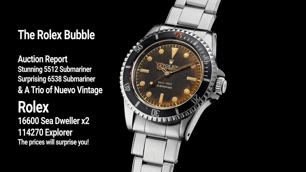 Rolex Bubble & Auction Recap   Submariner 5512 & 6538 | Sea Dweller 16600 | Price Shock!