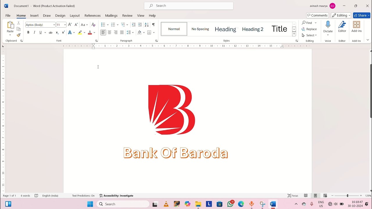 Bank of Baroda ka logo kaise banaye| How to make a BOB Logo in Ms- word | #msword  @Computerphile