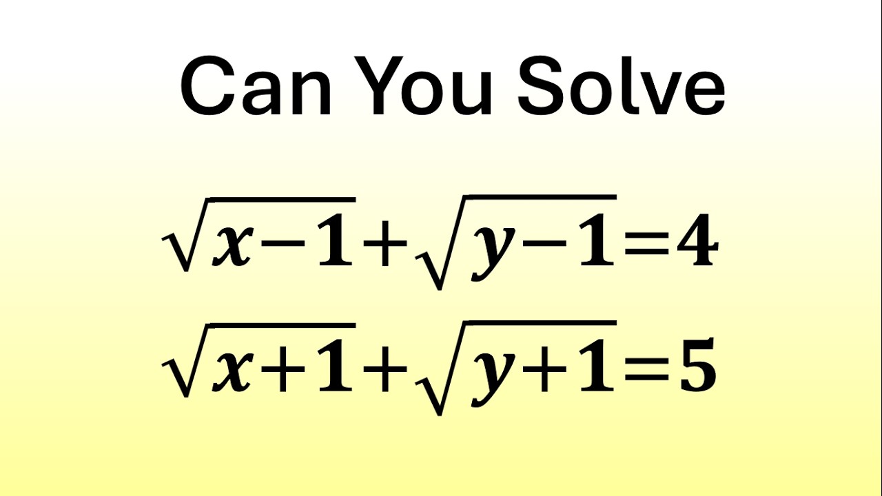 Can You Crack System of Radical Equations? | Math Olympiad Prep!