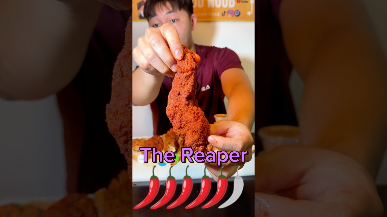 Trying EVERY SPICE LEVEL at Dave&rsquo;s Hot Chicken!#foodnoob #thefoodnoob #daveshotchicken #friedchicken