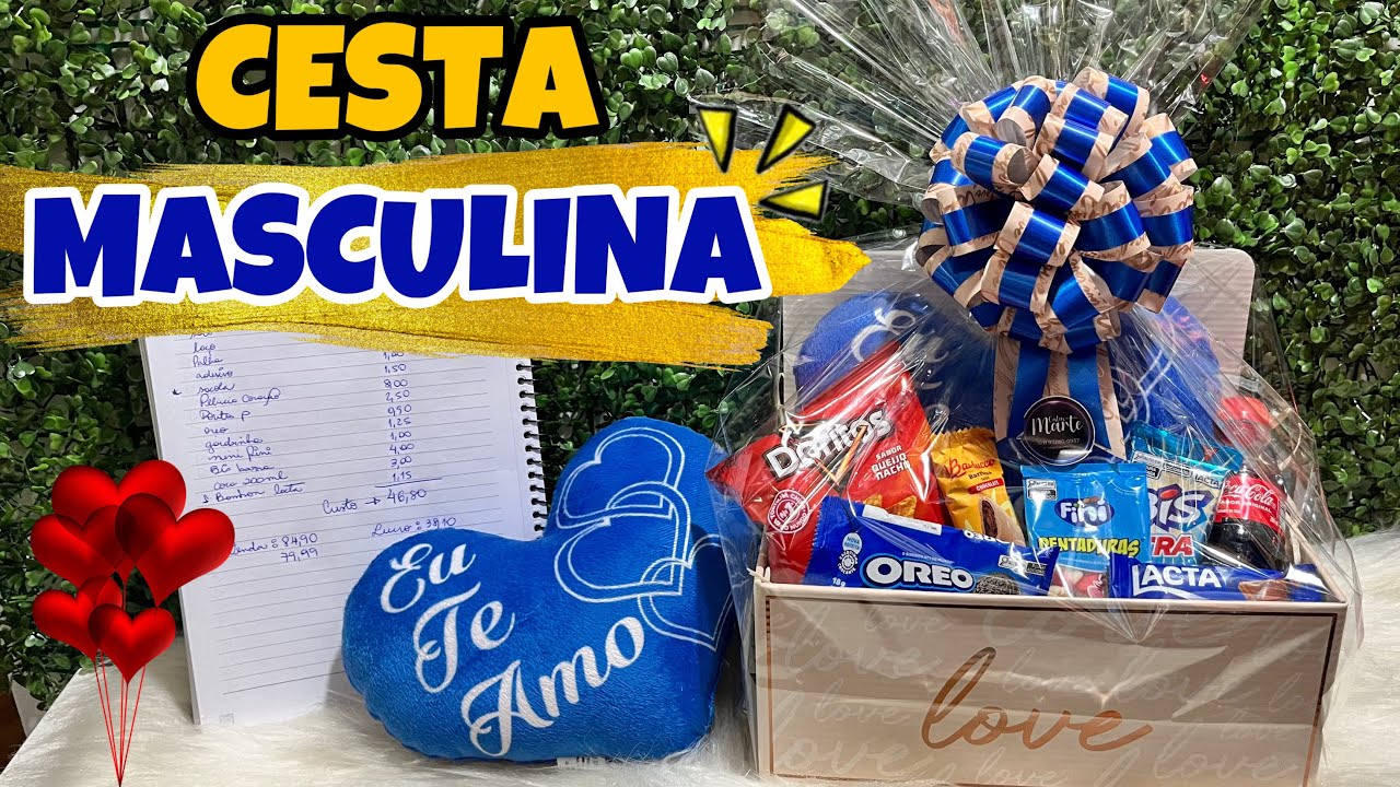 CESTA MASCULINA PARA O DIA DOS NAMORADOS 🧺💙| Montando e Precificando.