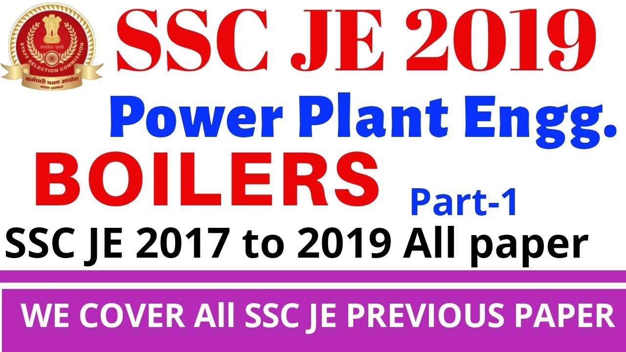 BOILER || BOILER SSC JE QUESTION || POWER PLANT || SSC JE 2019 || part 1