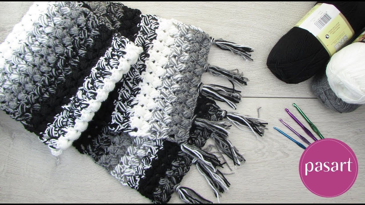 Jak zrobić szalik ombre na szydełku? Wzór na szalik ściegiem puff stitch - pasart.pl