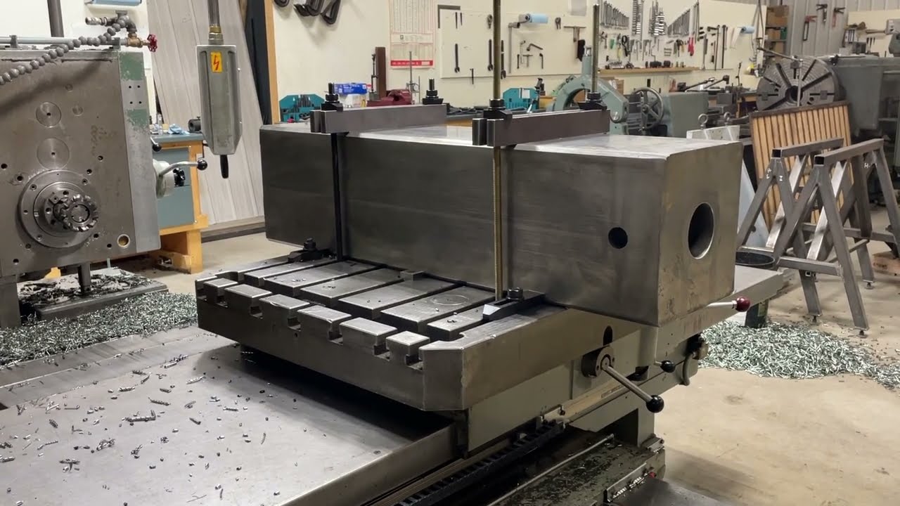 Facing A Large (2000 lb.) Hammer on the Horizontal Boring Mill