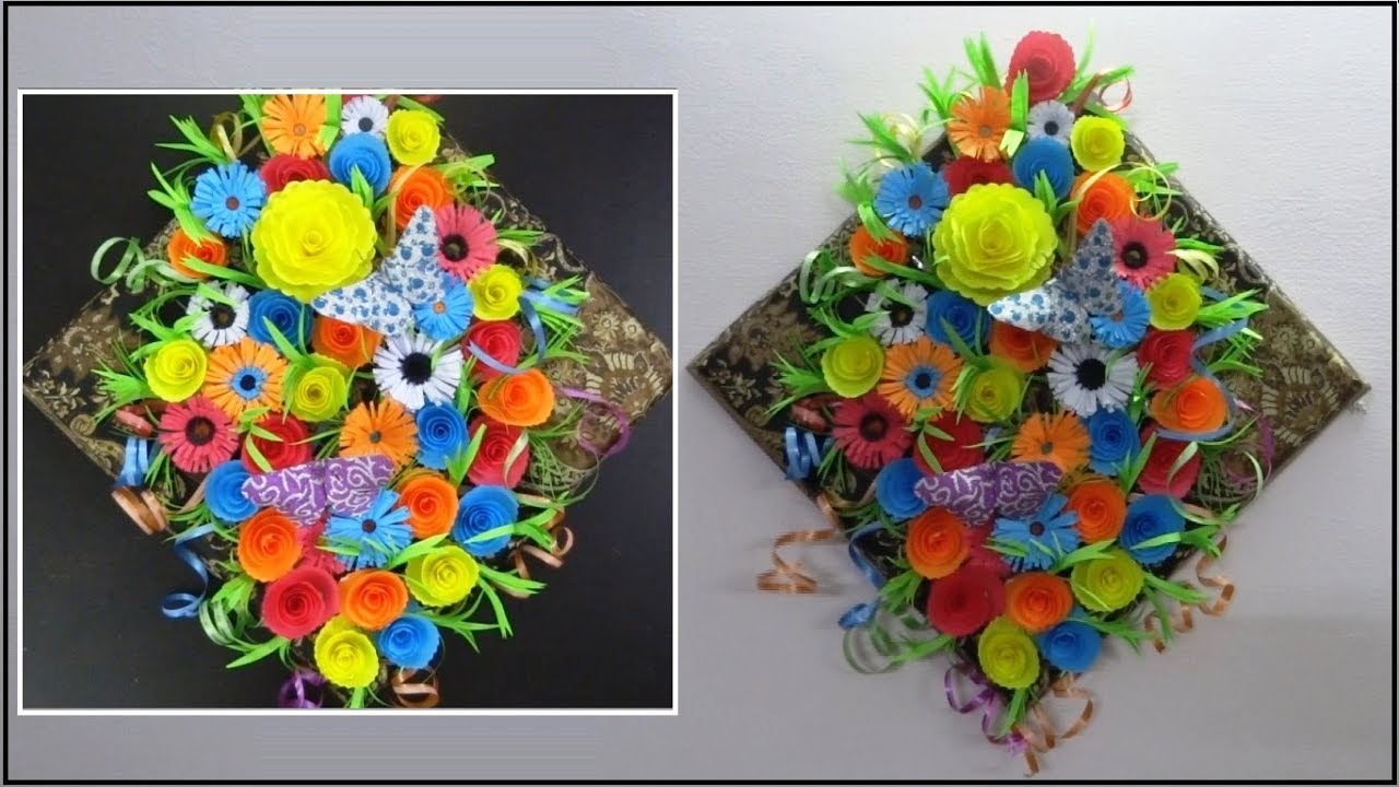 DIY Paper Crafts Flowers Wall Hanging | Floral Wall Decorations Easy | Wall Decor Making