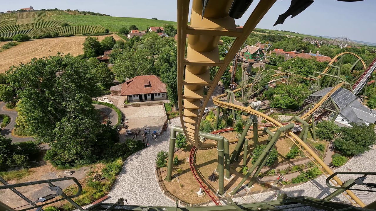 Vekoma Suspended Thrill Coaster Hals-über-Kopf Erlebnispark Tripsdrill 2023 POV Onride