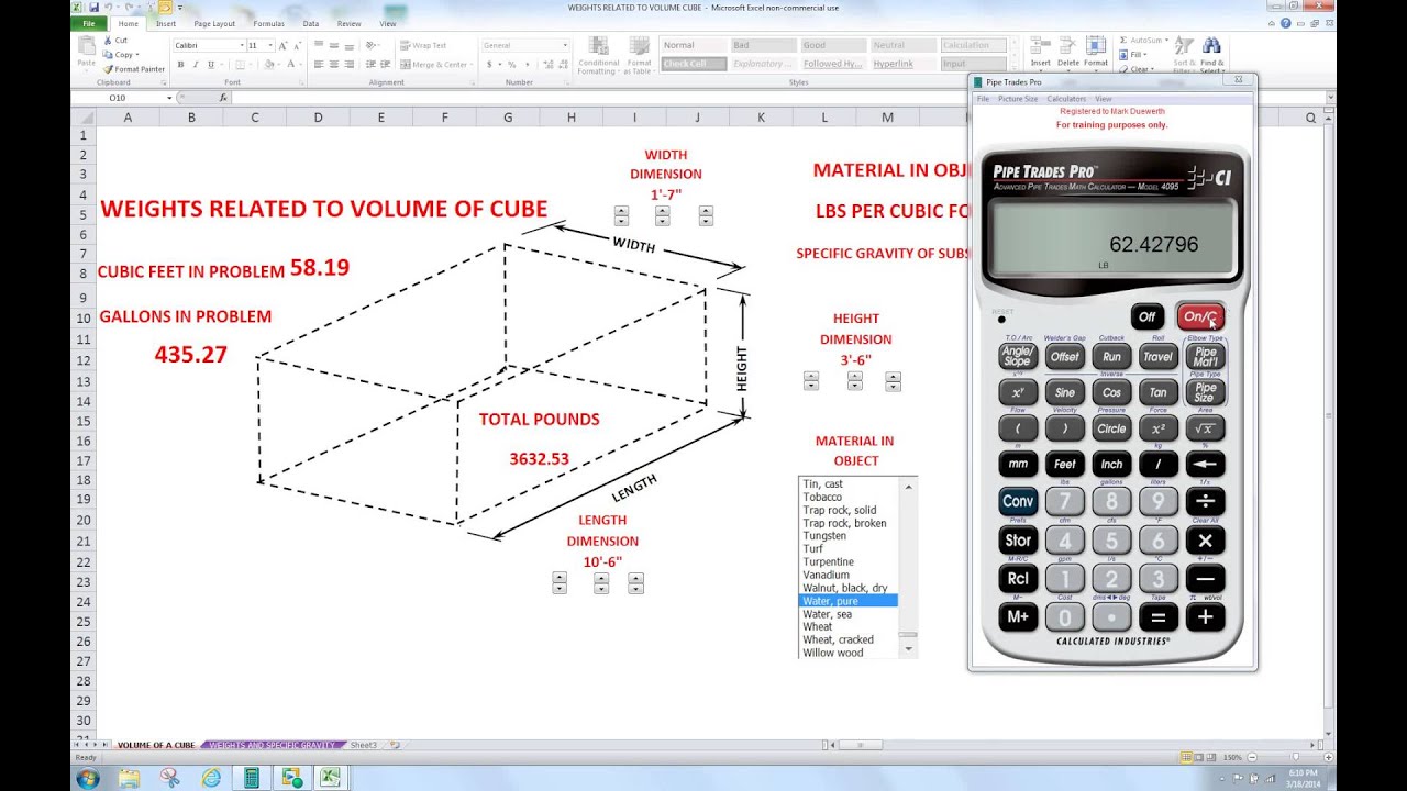 Solving The Cube's Volume Challenge: Pipe Trades Pro Unveils Water Weight Secrets!