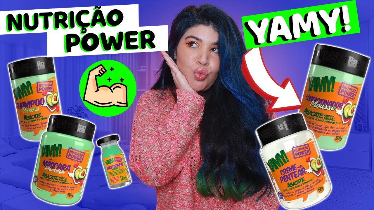 🥑 Testei NUTRI&Ccedil;&Atilde;O POWER COM ABACATE DA YAMY! [Low Poo/Vegano]