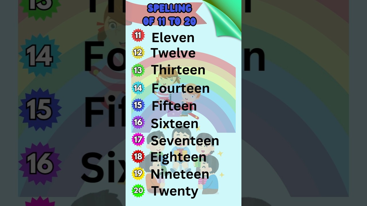 Spell Numbers 11 to 20 for Kids 🔢✨ | Fun Learning with Rainbow Colors