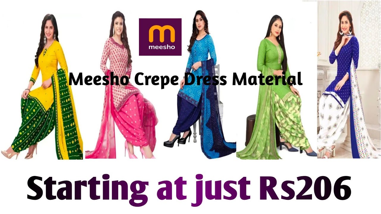 Meesho Crepe Dress Material Unboxing|Affordable Dress Material Review|Crepe Fabric Review #meesho