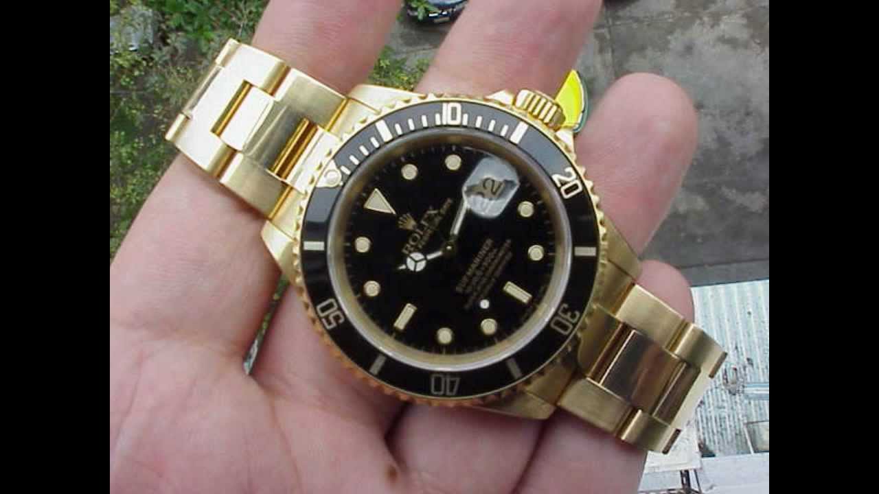 Rolex Submariner Solid Gold 16618 16808
