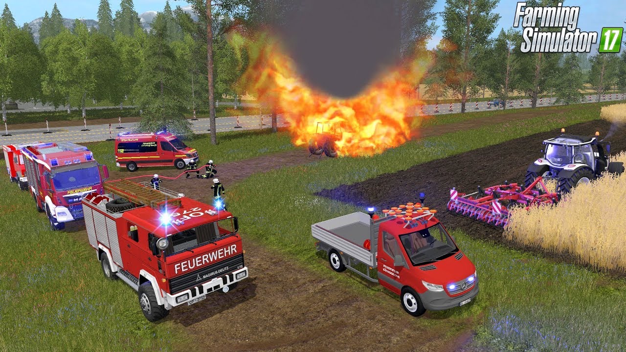 LS17 - Wird der BRENNENDE TRAKTOR ein GROSSEN FELDBRAND auslösen? 🚒😱 Feuerwehr Woche [1/7]