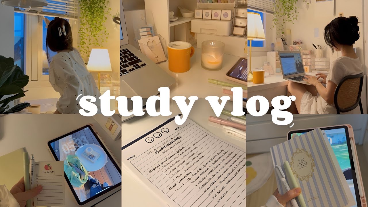 STUDY VLOG | 5AM early morning, studying  productive, motivation ˚ ༘