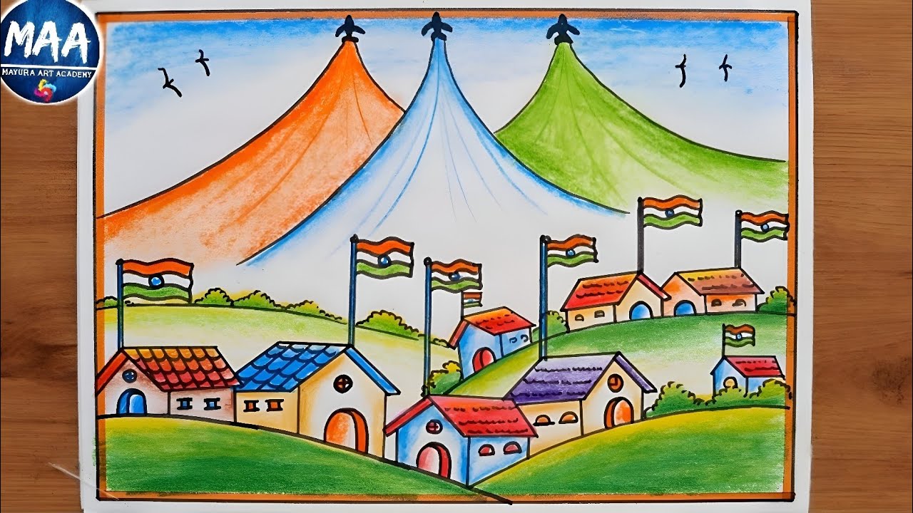 Har Ghar Tiranga Drawing | Independence Day Drawing | Har Ghar Tiranga Poster Drawing #tiranga