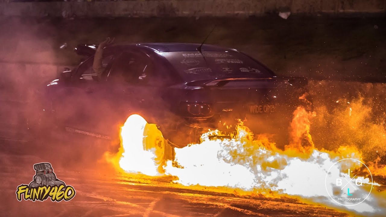 WIDE OPEN || HUGE TYRE FIRE AT WEST COAST NATS