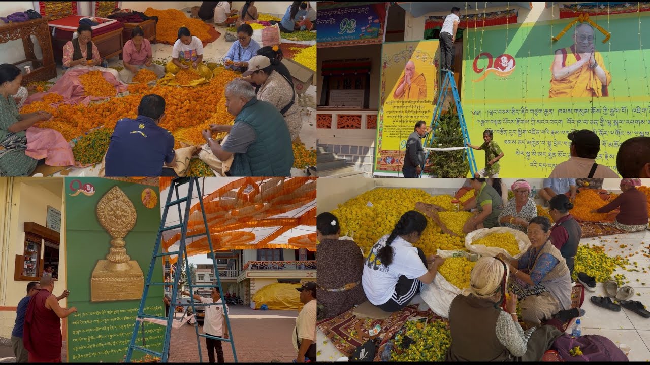 Final Preparations For Tomorrow Tenshug At Gaden Lachi Monastery Mundgod Doeguling #mundgod #tenshug