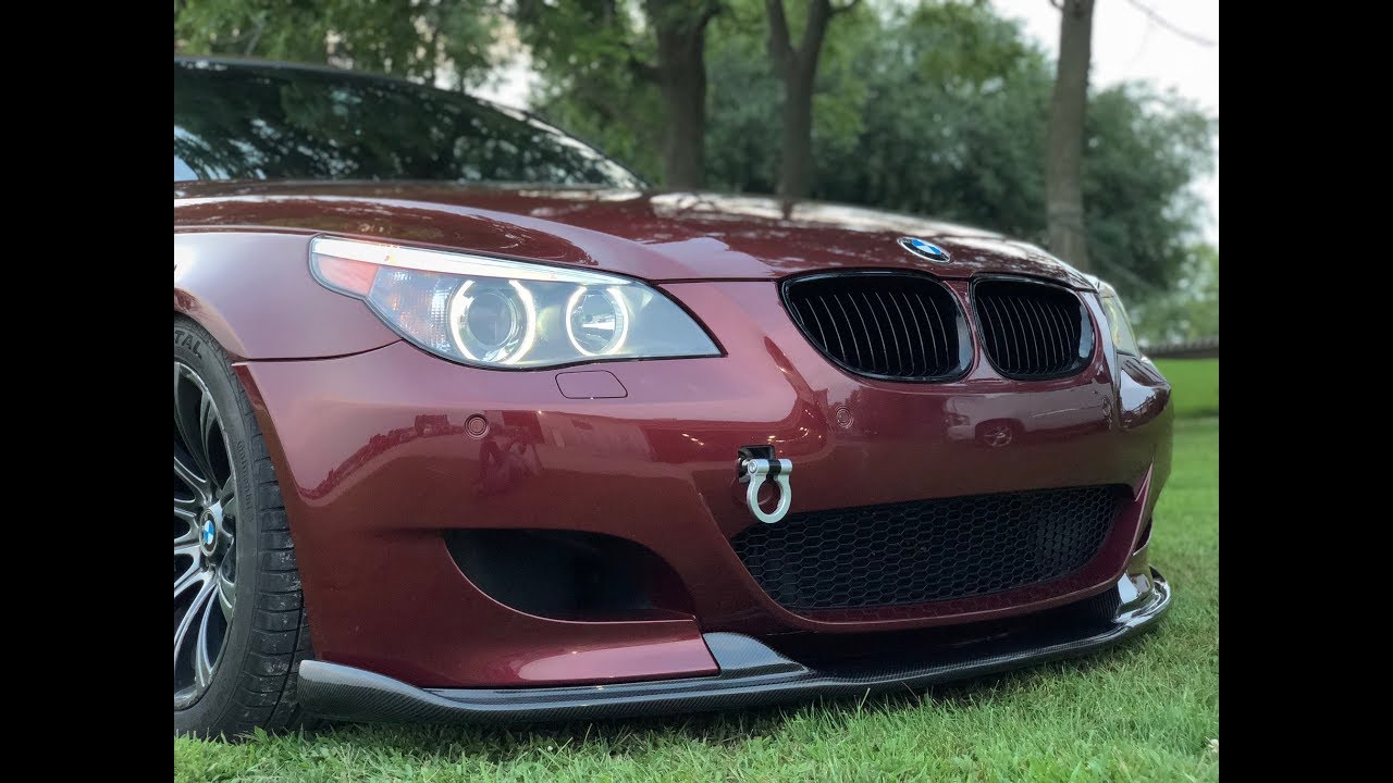 M5 Looks Even Better With This Lip!!   Carbon fiber lip Install DIY