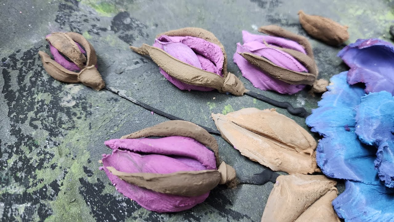 Sculpture painting. Russian art Sculpture of Flowers for Beginners. How to make a perfect bud.