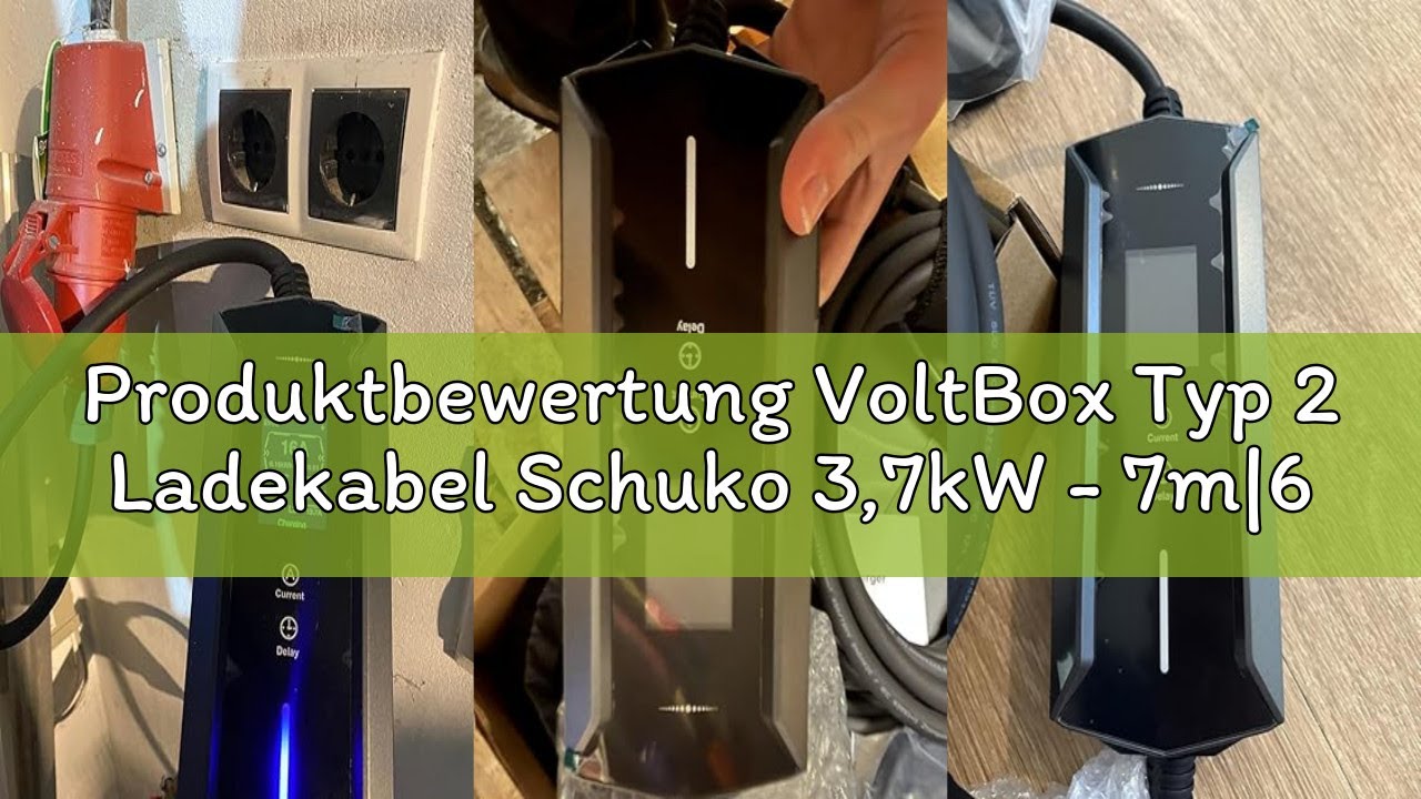 Produktbewertung VoltBox Typ 2 Ladekabel Schuko 3,7kW - 7m|6-16A|1-phasig Tragbare EV Ladegerät IP65