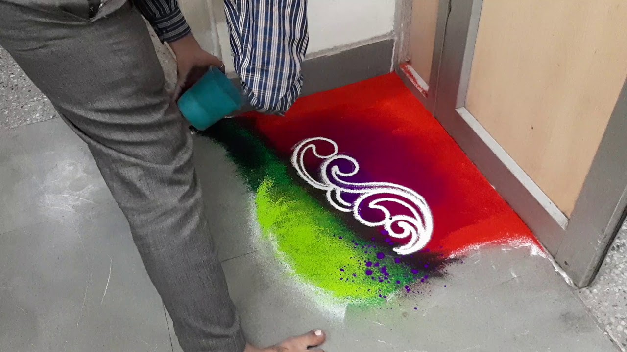 Full rangoli | creative rangoli desing | rangoli in just 3 mints | quick rangoli | fast rangoli