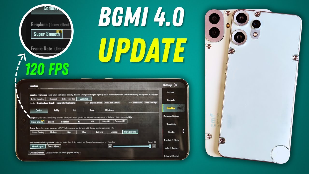 BGMI 4.0 Super Smooth Graphics 😱 120 FPS Test on CMF Phone 1 & 2 Pro!