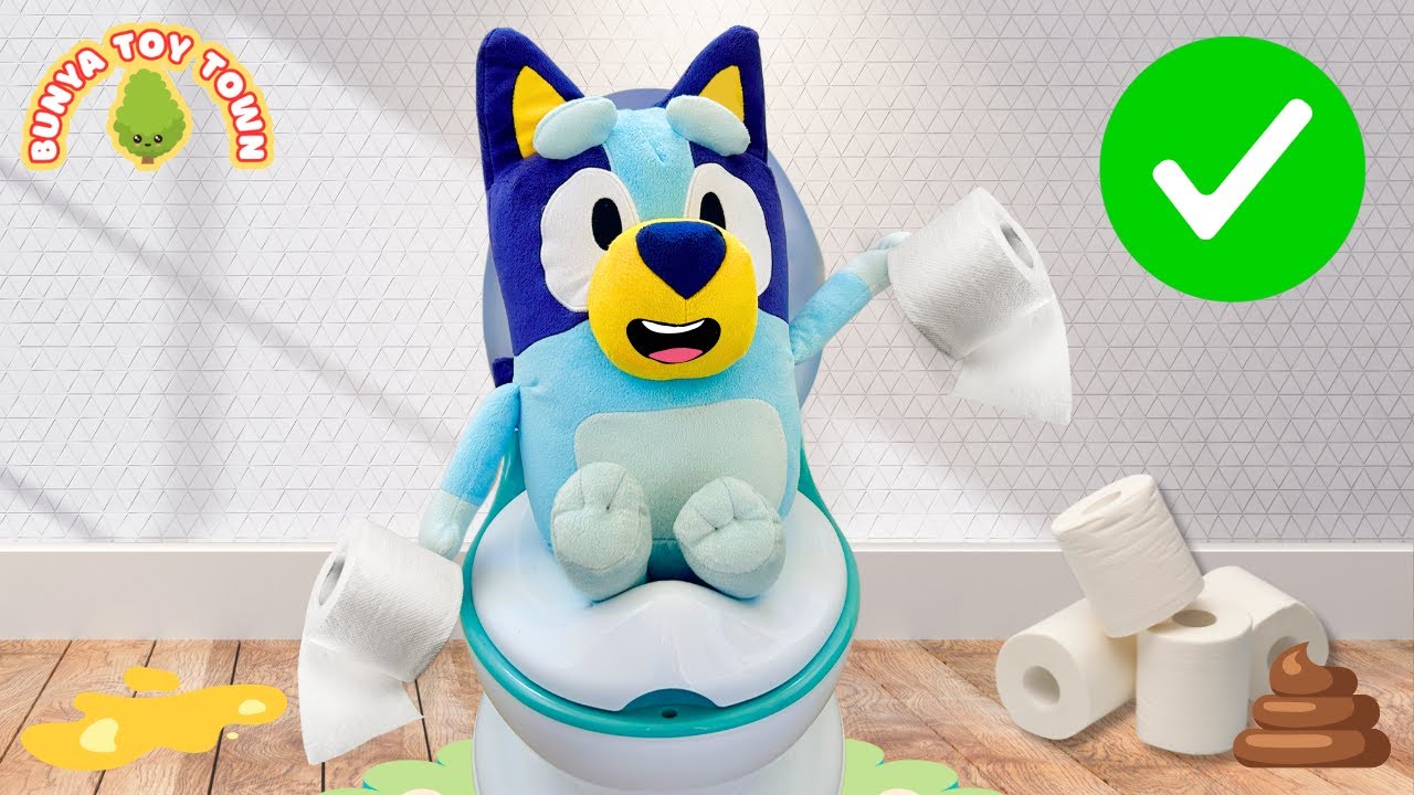 Potty Training With Bluey - Toddler Learning | Pretend Play with Bluey Toys & Bunya Toy Town Friends