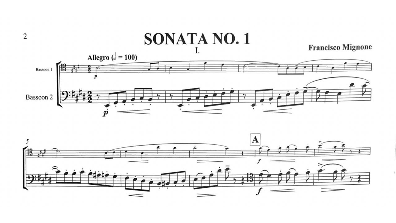 Francisco Mignone: Sonata Nr. 1 for Two Bassoons (1961)