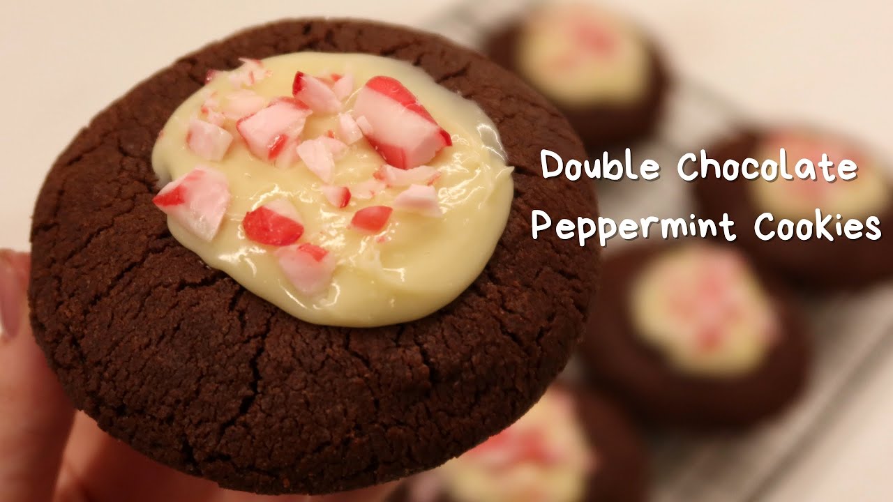 Double Choco Peppermint Cookies 🍪 The Easiest Holiday Treats
