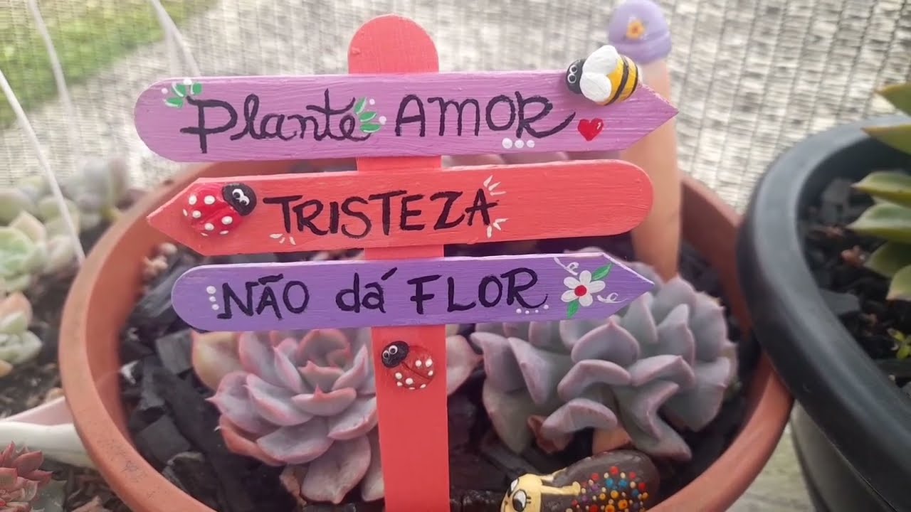 PLAQUINHA DECORATIVA DE JARDIM - PASSO A PASSO #DIY #DECORAÇÃODEJARDIM #HANDMADE