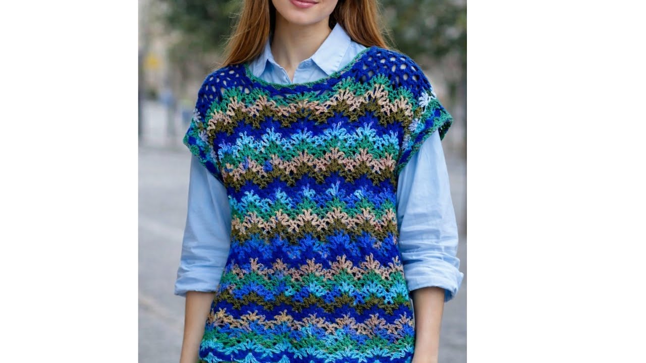 Tutorial vesta crosetata model zigzag multicolor##crochet#crosetat#tutorial#knitting#fashion#diy