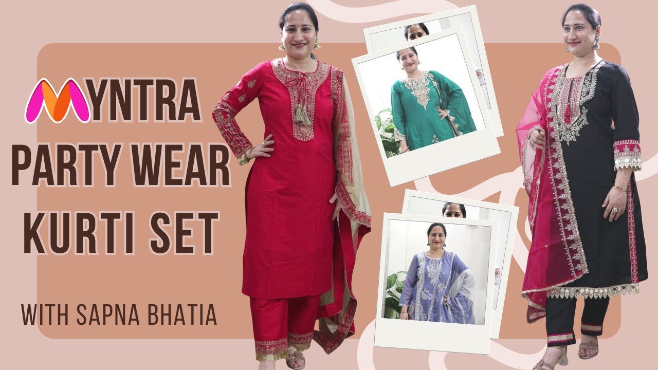 Myntra Party Wear Kurti Set Haul #getreadywithmyntra #kurtisethaul #latestkurtihaul #kurtidesigns