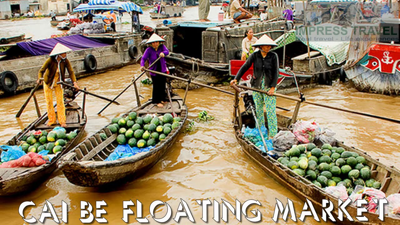 Cai Be Floating market travel tour by video, pictures, music