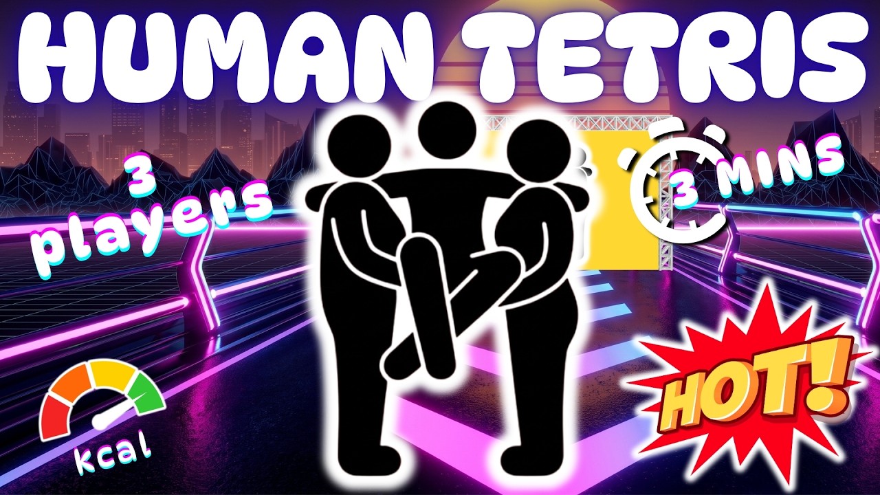 3 MIN Human Tetris | 3 Player Co-op Challenge 💥 | Immersive Interactive Warm Up
