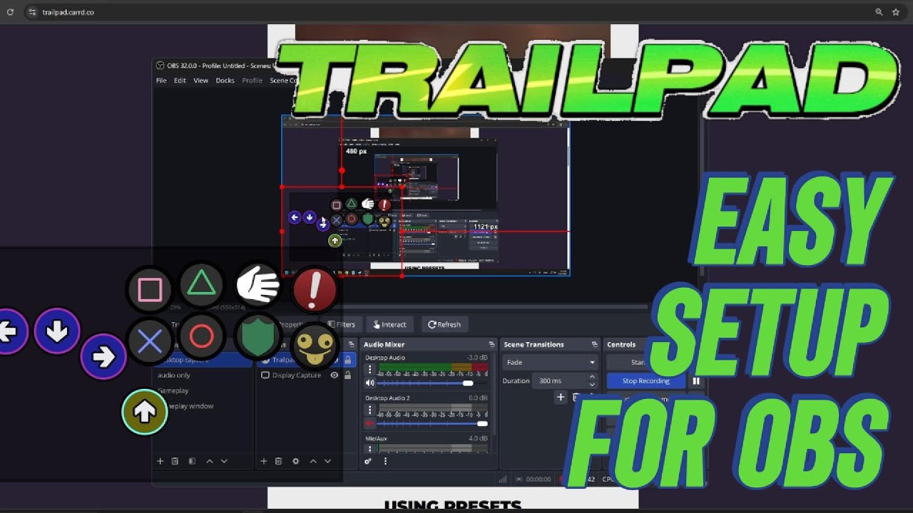 Trailpad Easy Setup for OBS for ANY Input Device- Arcade stick, Leverless stick and Controllers
