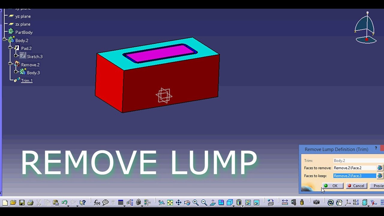 REMOVE LUMP    -    CATIA V5   -  CATIALOG