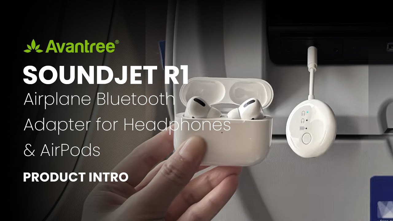 Avantree SoundJet R1 | Airplane Bluetooth Adapter for Headphones & AirPods