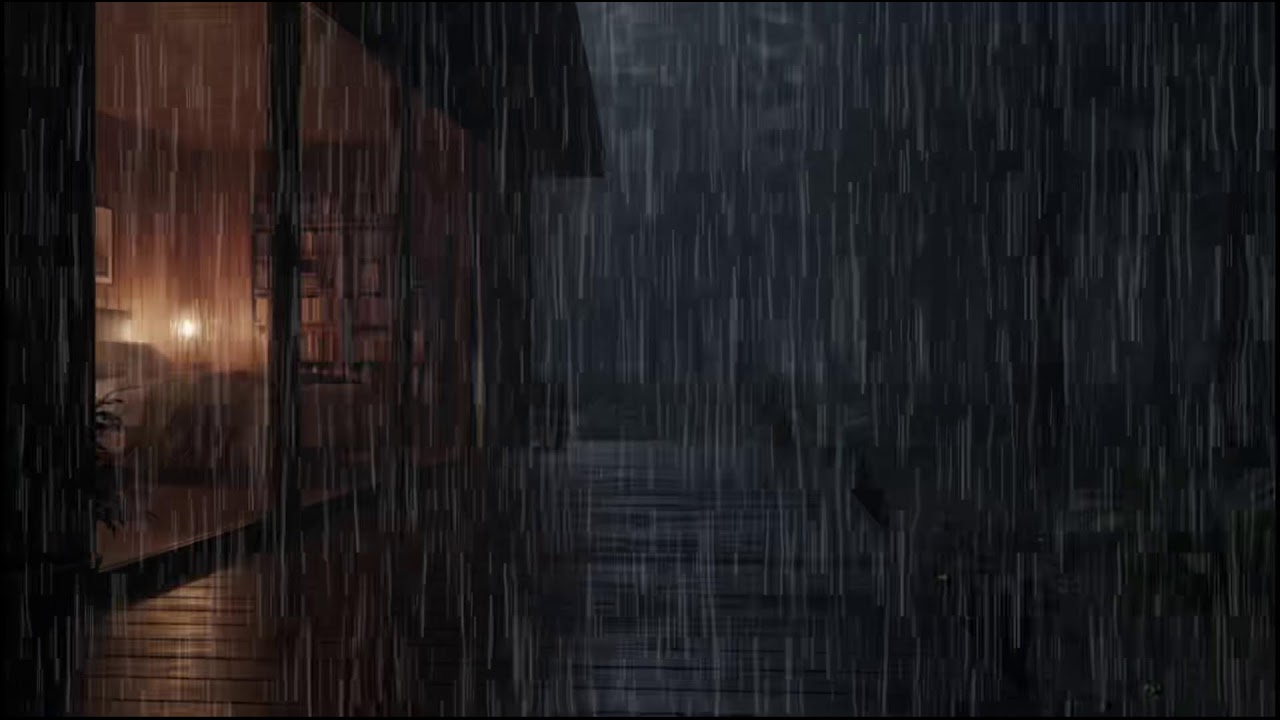 Rainy Night in a Forest Cabin 🌲 | Soft rain ambience with steady rain sounds for deep relaxation