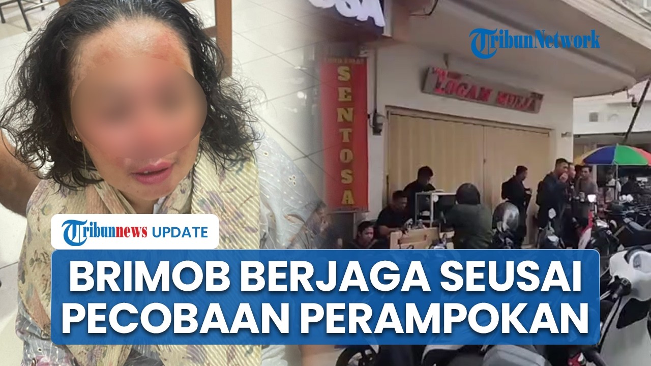 Situasi Pasca-upaya Perampokan Toko Emas oleh Emak-emak di Makassar, Brimob Langsung Berjaga