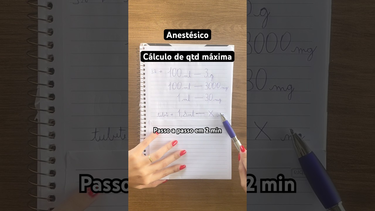 C&aacute;lculo de quantidade m&aacute;xima de anest&eacute;sico #odontologia #dentista #odonto #anestesia #anestesiologia