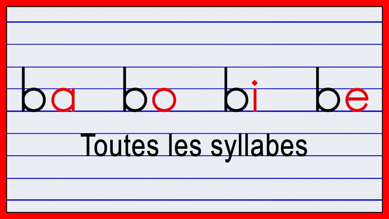 apprendre à lire et à écrire les syllabes en français script