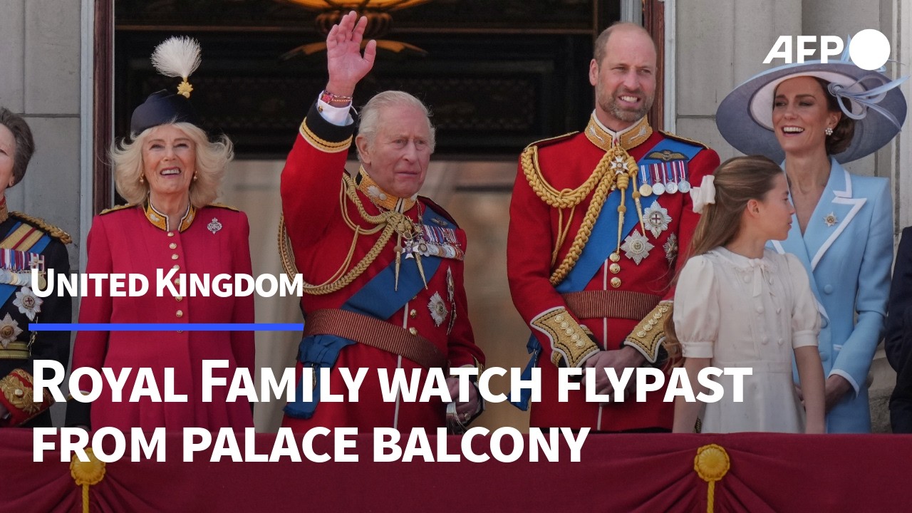 Britain's Royal Family watch Red Arrows flyover as King celebrates official birthday | AFP
