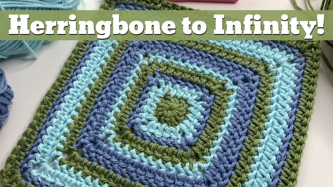 HerringBone in the Round With NO TAILS To Weave In. Easy One Row Repeat! 🤩🧶