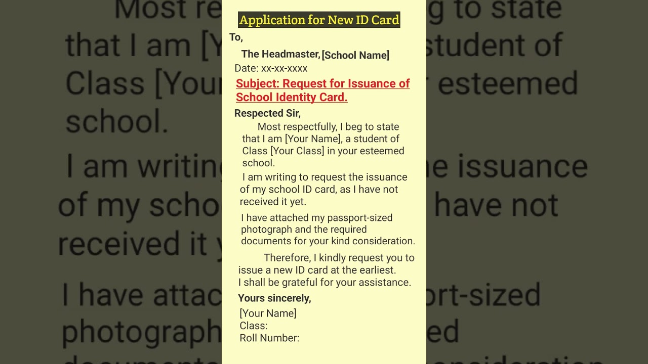 #Shorts# Request for Issuance of Student ID Card # Application for Identity Card Approval#
