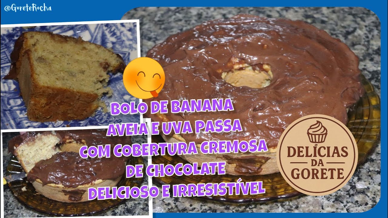 O Melhor Bolo de Aveia com Banana e uma Cobertura de Chocolate Irresistível 🍌🍫