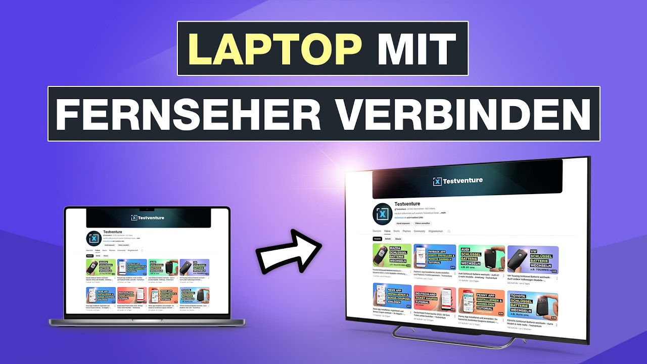 LAPTOP mit FERNSEHER verbinden OHNE KABEL - Anleitung - So geht's -  Testventure