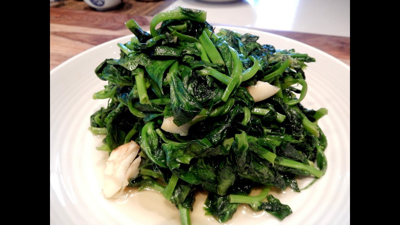 S1Ep51-Stir Fry Large Leaf Pea Sprouts with Garlic 大蒜 炒大豆苗