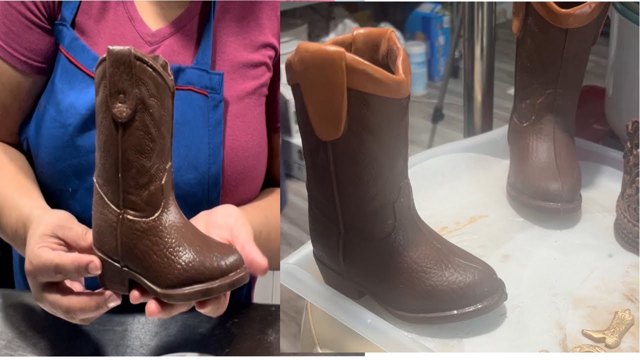 cómo hacer￼ una bota de chocolate para pastel /pasteleslulu2 @MisPastelesMisPostresNormi